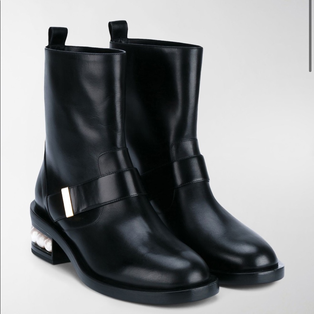 Black Nicholas Kirkwood Casati Biker Boot - Picture 4 of 9